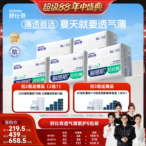 香菇来了透气薄尿裤拍1发5