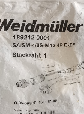 189212 0001 SAISM-48S-M12 4P D-ZF 插头 Q-05-00807-161117-