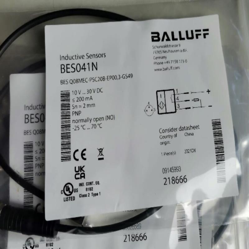 巴鲁夫接近开关传感器BES041N BES Q08MEC-PSC20B-EP003-GS49
