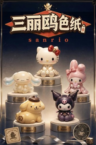 枕星绘馆Hello Kitty三丽鸥亚克力色纸动漫同人二创卡牌盲盒