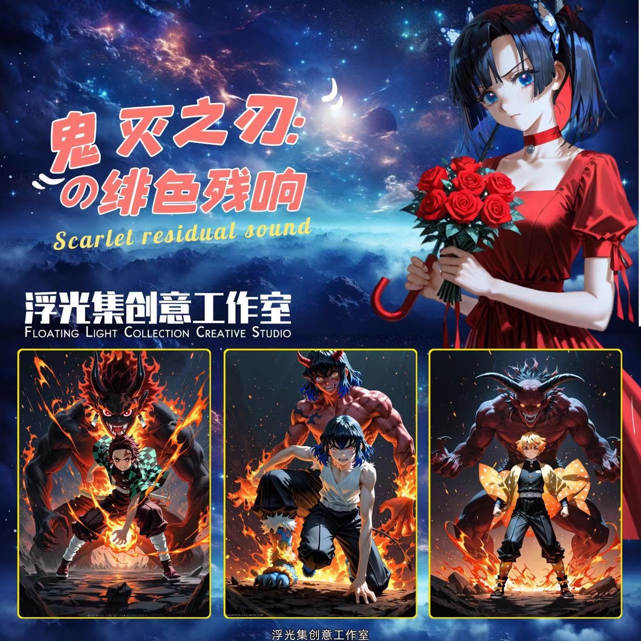 浮光集鬼灭之刃绯色残响A5闪卡