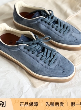 【 现货 折扣】 Loro Piana 德训 麂皮蓝色