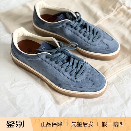 【 现货 折扣】 Loro Piana 德训 麂皮蓝色