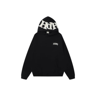 AHPH帽子字母贴布毛毛球上衣美式 复古嘻哈街头男女连帽卫衣加绒