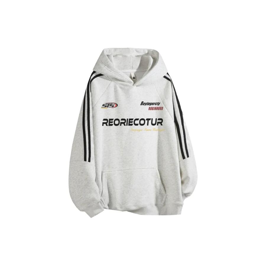 罗宾汗重磅织带插肩袖连帽卫衣