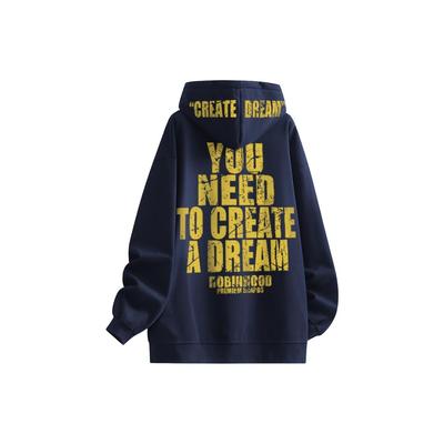 美式高街破裂标语英文连帽卫衣