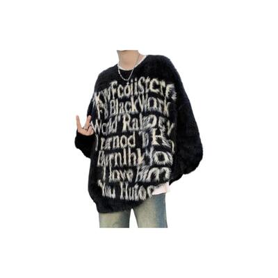 SUNSETMONENT字母马海毛衣针织衫