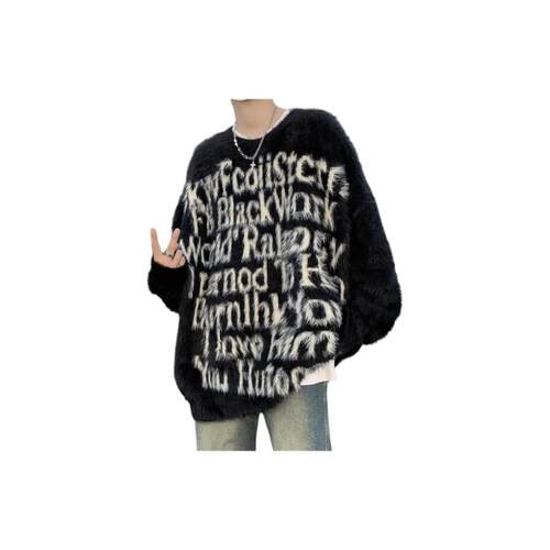 SUNSETMONENT字母马海毛衣针织衫