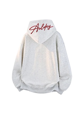 AULD加绒400克美式复古潮流高街休闲加厚连帽套头长袖卫衣秋冬