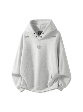 kapu重磅400g加绒加厚美式复古潮牌男女高街上衣秋冬宽松连帽卫衣