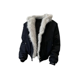 City Hipster毛领连帽座山雕棉衣男冬季保暖短款高级感外套潮棉服