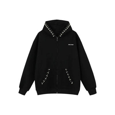 BEETLETOWN钉珠字母连帽卫衣