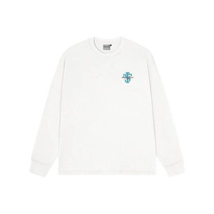 STK美式复古纯棉重磅休闲国潮牌小标基础男女长袖T恤春秋体恤