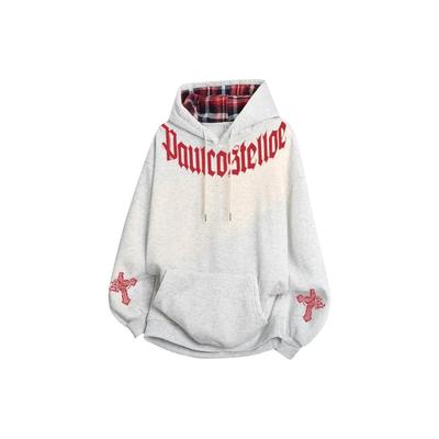 保罗美式字母重磅加绒连帽卫衣