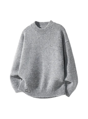 AULD美式纯色简约基础套头秋冬潮流保暖舒适亲肤百搭加厚针织毛衣