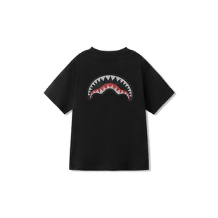 T恤 街头圆领情侣重磅纯棉落肩短袖 sg鲨鱼嘴短袖 大Logo印花美式