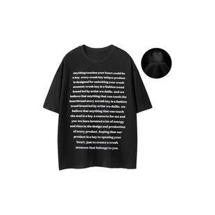 T恤CRUSHKEY 街头满印字母印花宽松休闲透气情侣短袖 CRUSH KEY美式