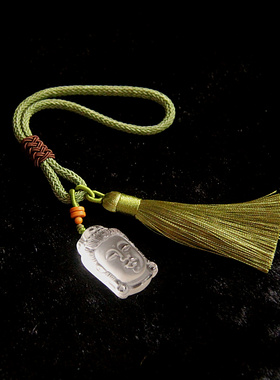 天然白水晶原创观音手工雕刻挂件