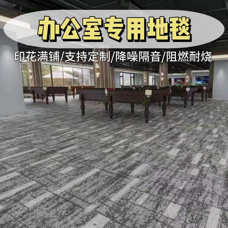 办公室地毯满铺专用加厚耐磨台球厅防火阻燃商用大面积印花