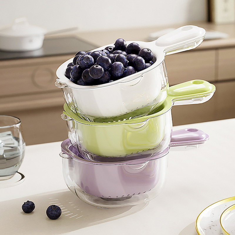 双层洗水果神器手柄沥水篮厨房家用新款客厅淋水篮菜盆精致小果盘