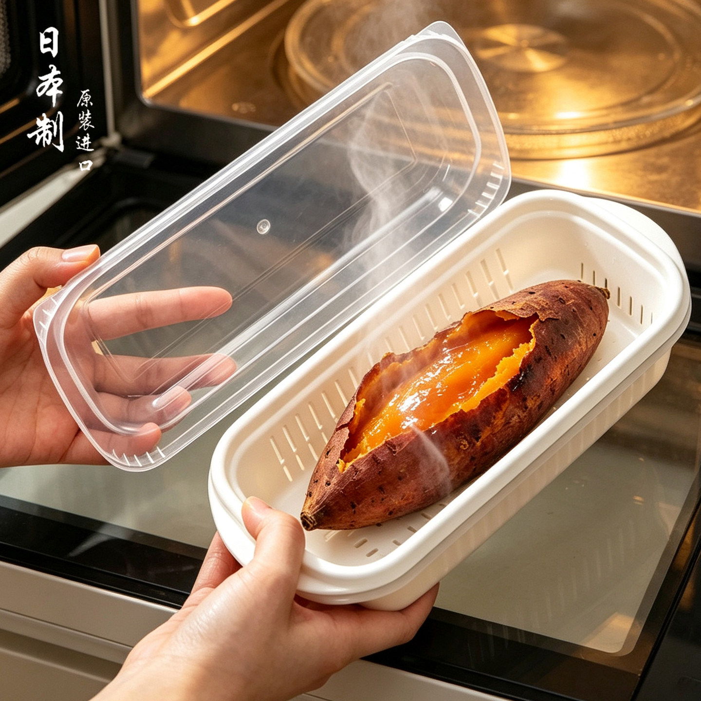 食品级微波炉蒸玉米红薯专用蒸盒图片