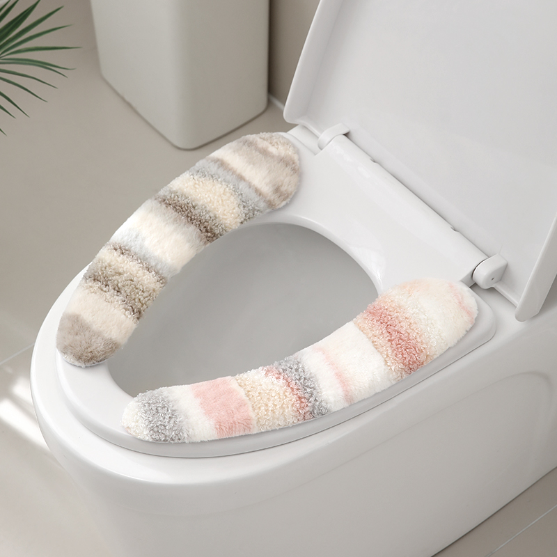 马桶垫坐垫家用加厚毛绒四季通用可水洗马桶圈坐便垫粘贴式保暖垫