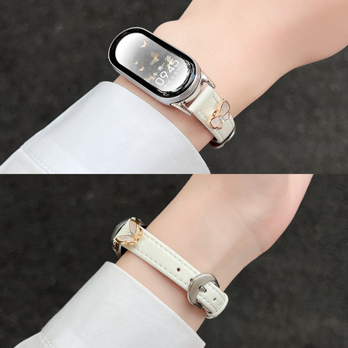 手环10/11~皮质蝴蝶小蛮腰表带链
