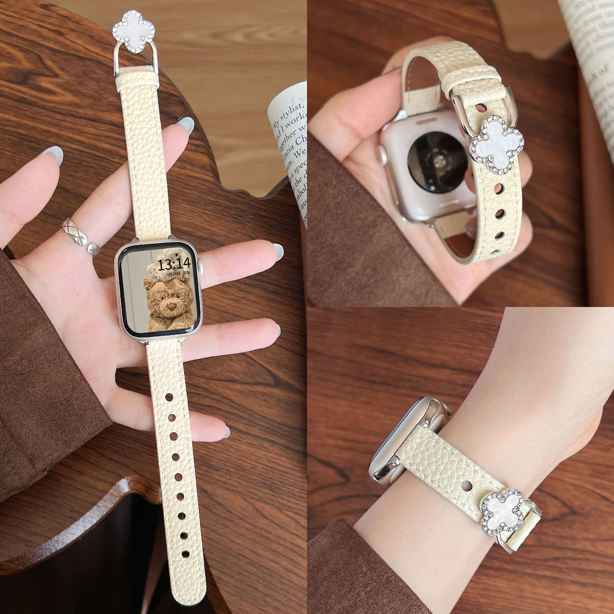 手表FIT4幸运四叶草间皮表带新款