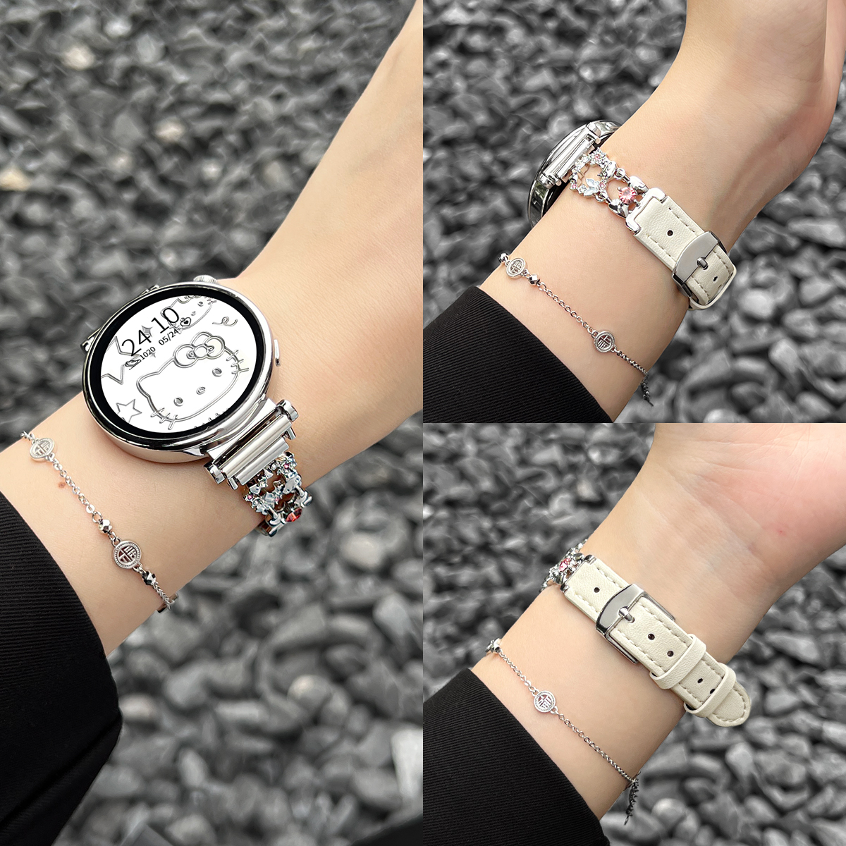 GT6手表创意时尚蝴蝶间皮表带链