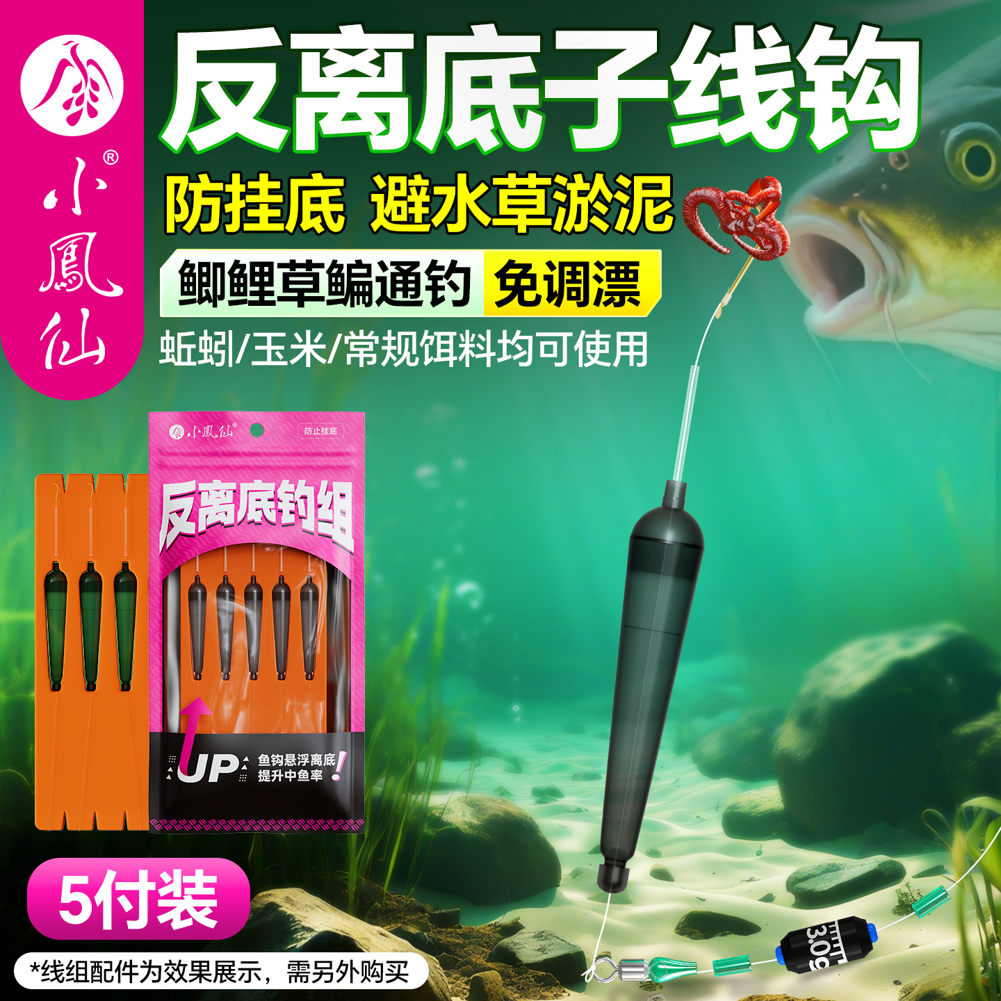 小凤仙反底钓线组免调漂欧鲤钓组