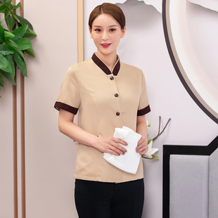 清洁工作服短袖保洁夏装酒店客房服务员服装物业宾馆PA男女制服