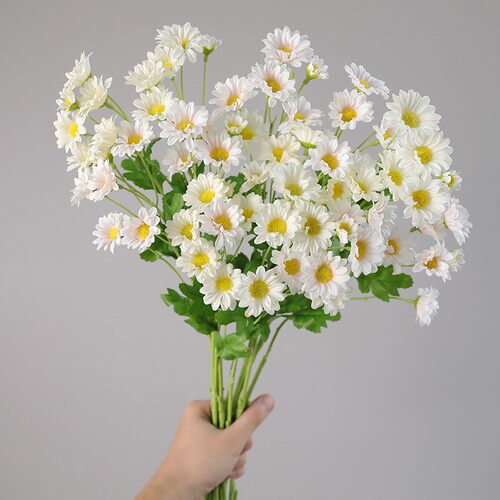 洋甘菊花小雏菊绢花家居装饰田园拍照道具花婚庆布置仿真单支假花