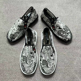 夏季台州西山布鞋男老北京手工花布鞋豆豆休闲帆布透气开车鞋子潮