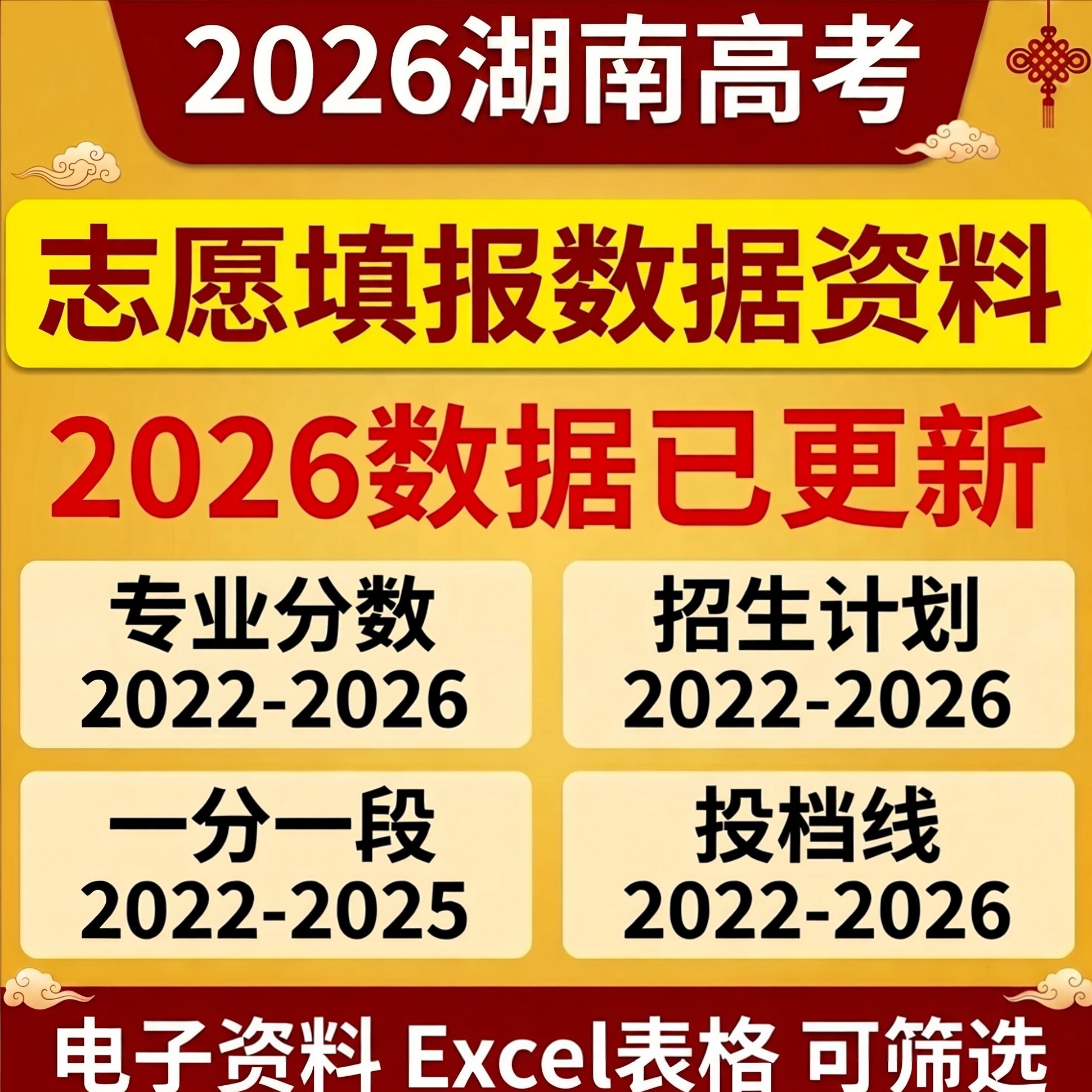 2026年湖南省高考志愿填报数据录取分数线投档线专业分数电子版