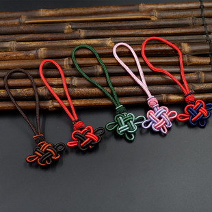 中国结半成品流苏穗子挂饰diy手工手把绳双色吉祥结古风汽车挂件
