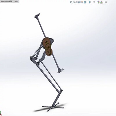 仿生垂直跳跃机器人salto三维SW模型设计solidworks图纸3D建模