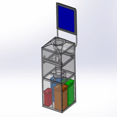 智能分类垃圾桶solidworks三维模型3D建模图纸设计素材