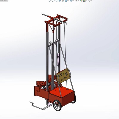 墙体抹灰机三维设计三维模型SolidWorks设计3D工程图建模图纸