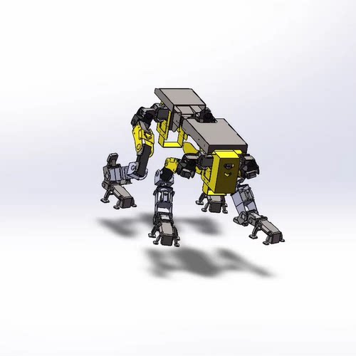 完美四足机器人机械狗三维模型Solidworks2016建模设计652624