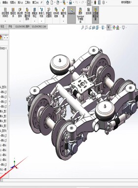 CRH380A转向架三维模型 solidworks2017建模3d设计模型1564001