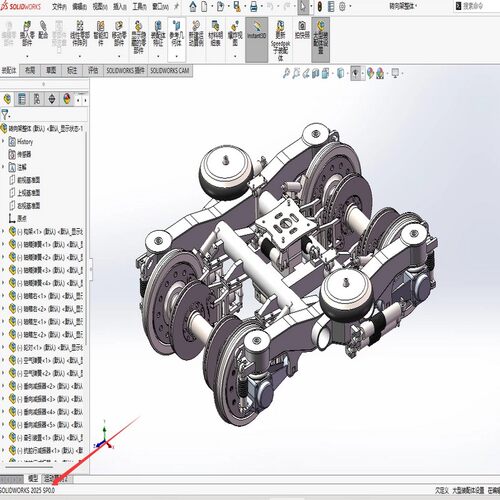 CRH380A转向架三维模型 solidworks2017建模3d设计模型1564001