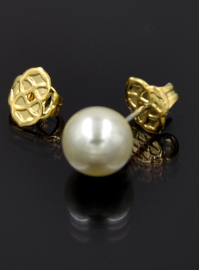 黄铜耳堵耳钉后面的蝴蝶扣耳环后塞子金属压花电镀金色耳帽扣耳背