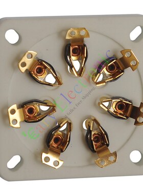 陶瓷铜镀金平板GZC7-7-G七脚电子管座适用813 FU-13 5-125B FD71