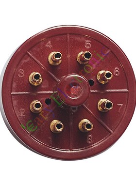 全新音响DIY配件搭棚用红色8脚电木电子管座镀金脚EL34-R-G管基