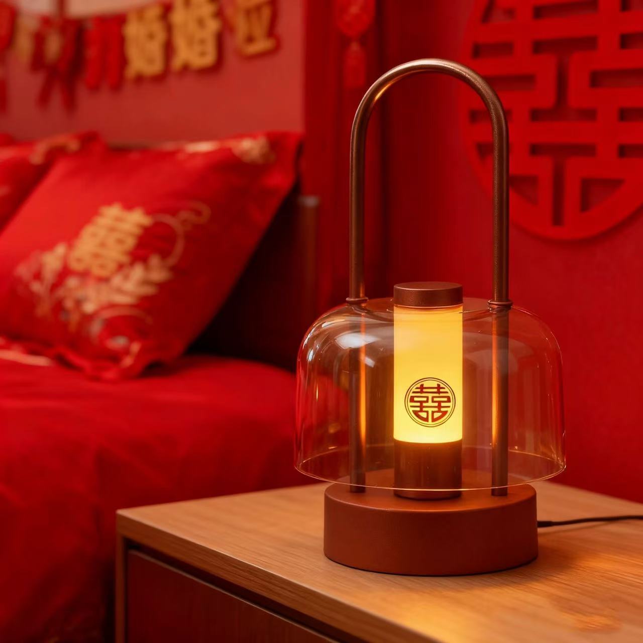 新婚礼物送新人新娘陪嫁长明灯高档实用结婚礼物婚房卧室床头台灯