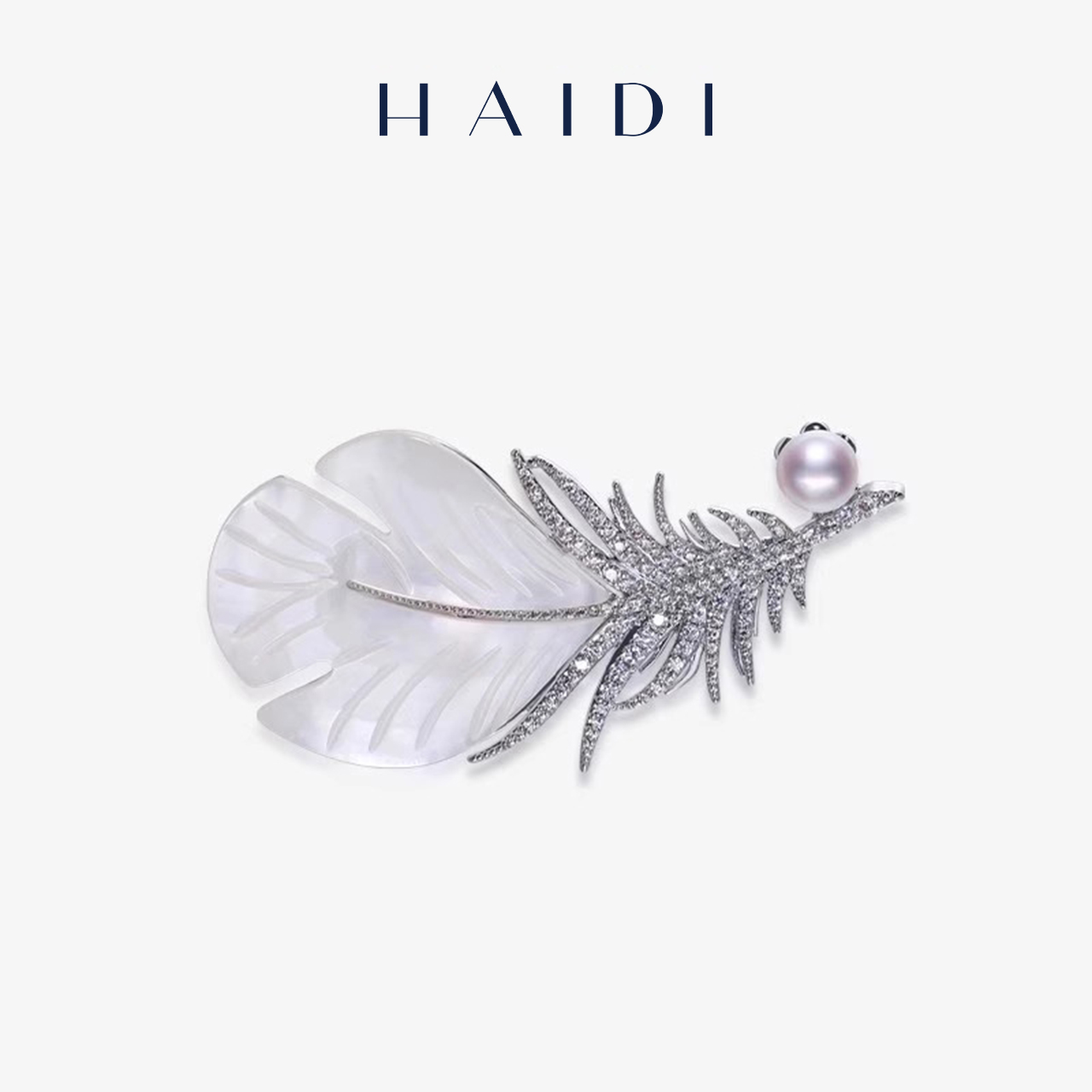 海蒂乘风白色淡水珍珠胸针