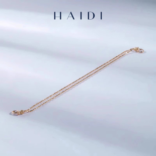 海蒂珠宝 双生18K金双向扣延长链闪亮竹节链diy搭配项链手链