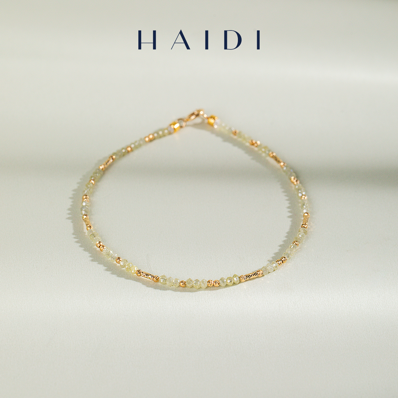 海蒂珠宝 梦枕星河 1.5-2.5mm奶油黄钻钻石设计款叠戴手链18K金◇