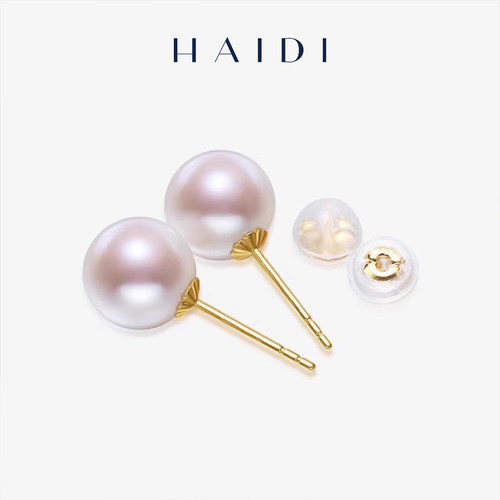 海蒂忆简18k金精选淡水珍珠耳钉