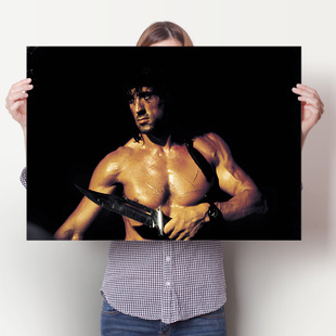 史泰龙健身海报兰博肌肉训练挂画明星工作室大学寝室床头墙壁贴画